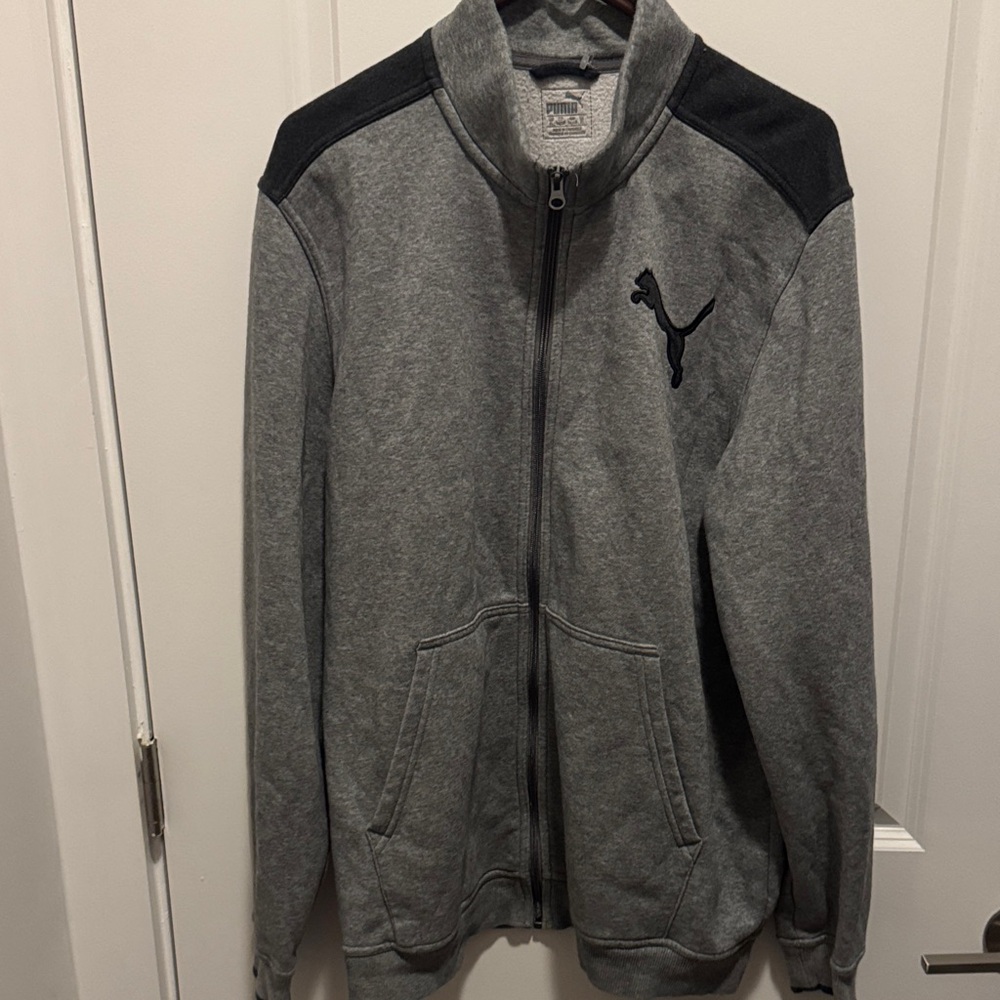 Puma Charcoal and Black Zip-Up Jacket